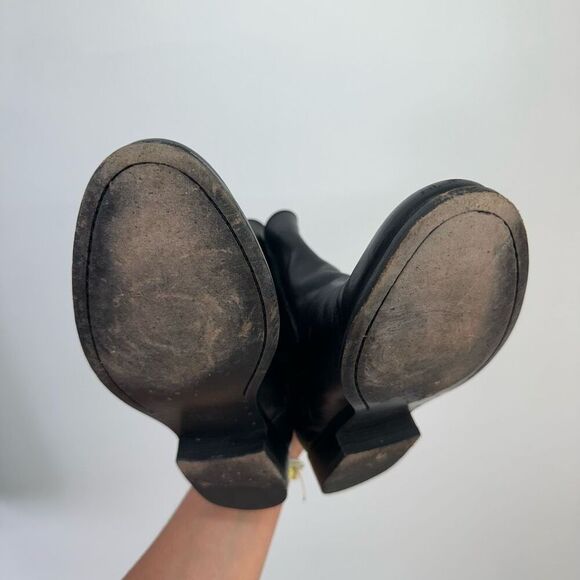 Frye Women’s Melissa Black Leather Chelsea Boot Whipstitch Elastic Gore Detail - Picture 13 of 16